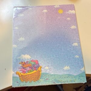 Noah's Ark Illustrated Decorative Paper - Pastel Purple & Blue